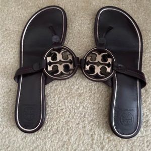 Burgundy and gold Tory Burch Miller